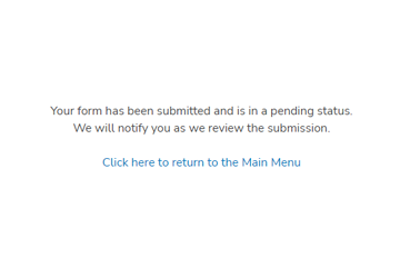 Submission successful text